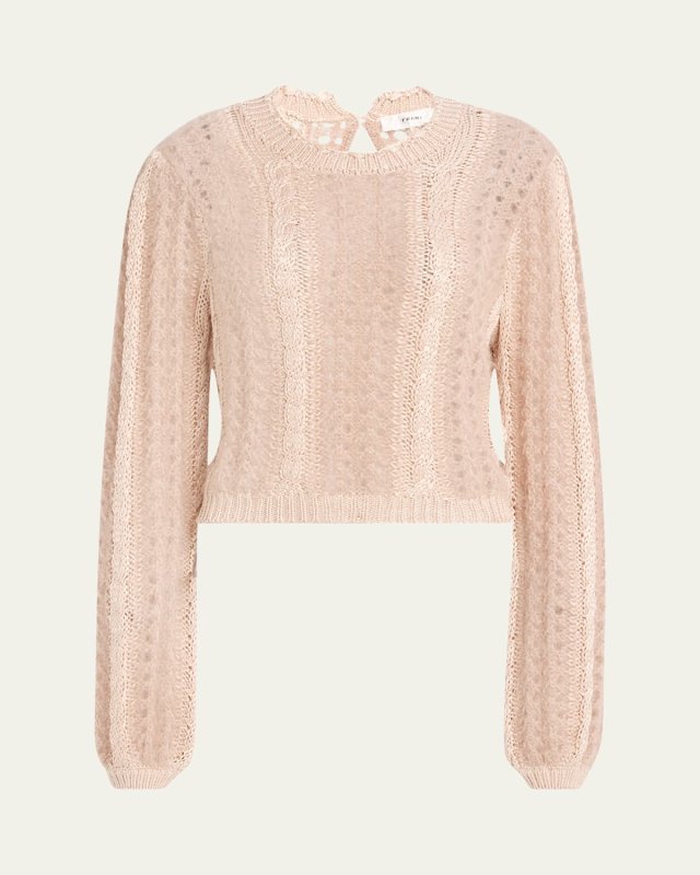 Femme Cable Mix Crewneck Sweater